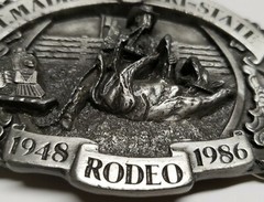 Siskiyou Ft Madison Tri State Rodeo Limited Edition Pewter Belt Buckle 1986