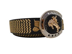 Belt Buckle Golden Horse Cowboy Sliver,Gold,Black,Metal