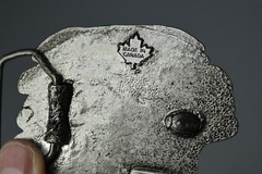 Vintage Native American Chief Head Dress Belt Buckle Metal Made in Canada