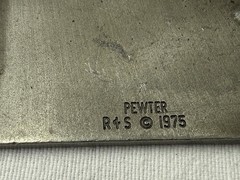 VTG Caterpillar Old Tractor Belt Buckle Rectangle 1975 Pewter 3.5in By 2.25in