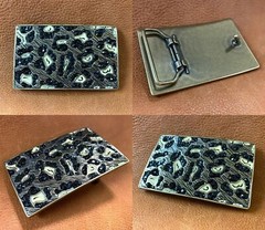HA0707 Antique Brass Rhinestone Belt Buckle fits up to 1-1/2&Prime;(38mm) Belt