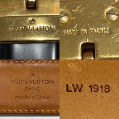Louis Vuitton Pre-Owned Men&rsquo;S Leather Belt Gold Black