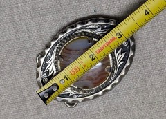 vintage AGATE belt buckle SOUTHWESTERN cowboy POLISHED STONE gemstone rock