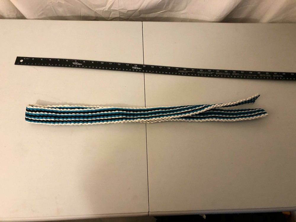 New Nylon braided Men Women Belt White Black Blue 48in Handmade No Buckle