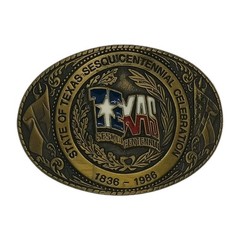 Buckle: Texas Sesquicentennial. 1836-1987. Solid Brass. Flag Design