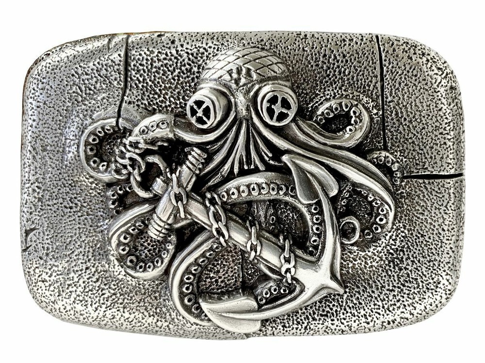Replacement Buckle Antique Engraved Octopus Boat Anchor Belt Buckle fits 1-1/2&Prime;