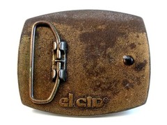 Vintage Peabody Coal Company Latta Mine Leather Belt Buckle Signed El Cid