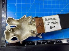 Mystical Asian Chinese Dragon Head Figural Cutout Silver Color Belt Buckle