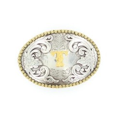 Nocona Antique Scroll & Initial Oval Belt Buckle 37072