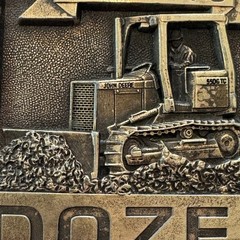 John Deere 550G TC Dozer Belt Buckle Vintage Brass Metal Bulldozer 1994