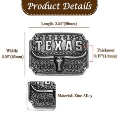 Men&rsquo;s Cowboy Vintage Metal Belt Buckles Large Size Bullhead Element Gold /Silver