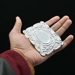 Scottish Traditional Thistle Round Platter Kilt Belt Silver Buckle Highland Wear