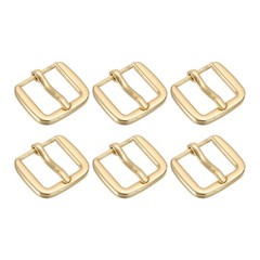 Metal Roller Buckle, 6Pcs 0.75&Prime; Square Single Prong Belt Buckle, Light Gold