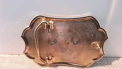 Vintage? Unmarked Belt Buckle Flower Pattern Pre-owned