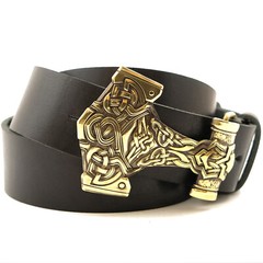 Thor Hammer Belt buckle, Scandinavian Old Norse Viking Mjolnir buckle