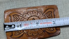 vintage TOOLED belt buckle NATIVE AMERICAN INDIAN leather SOUTHWESTERN navajo