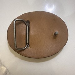 Vintage MEN’s BELT BUCKLE HANDMADE LEATHER WESTERN STYLE BROWN COLOR