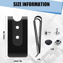 10 Pcs Metal Belt Clip Buckle Spring Hook Belt Clip with 10 Pairs Rivets for Bag