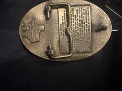 Texas Utilities Electric Co. Brass Belt Buckle 1993 Creative Casting