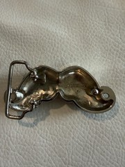 Buckle Rage Handlebar Mustache Novelty Belt Buckle Silver Tone Hipster Kitsched