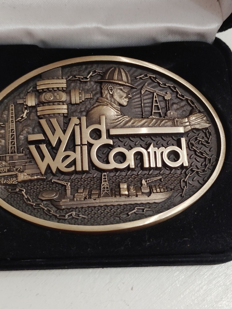Wild Well Control Solid Bronze Belt Buckles – NOS in Boxes – Oilfield