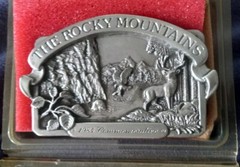 1984 Limited Pewter Siskiyou &lsquo;The Rocky Mountains&rsquo; Belt Buckle New In Box #801