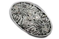New Women Men Fashion Belt Buckle Silver Metal Bling Filigree Floral Bling Leaf
