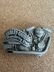 Vintage Harley-Davidson Thundering Steel Buckle 1991 BARON USA H412 Engine type