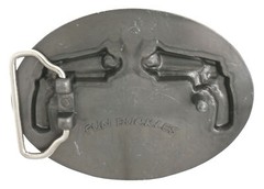 Insured By Mafia Smoking Guns Black Enamel Metal Belt Buckle