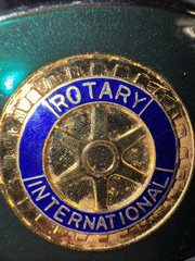 Vintage Rotary International Silver Green New Belt Buckle Rare Free Shipping