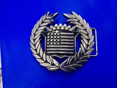 Famous Stars & Stripes Cadillac Crown Logo Olive Branch Silver Color Belt Buckle