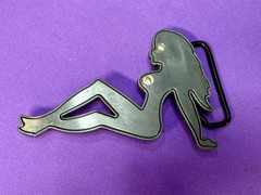 Sexy Woman Silhouette Mud Flap Girl Trucker Chick Belt Buckle By Buckle Rage