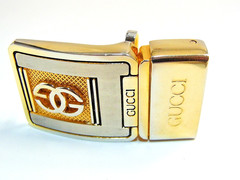 Vintage Cartier 2C & Gucci GG Men&rsquo;s Unisex Clothing Belt Buckle 2pcs set