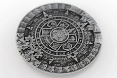 Men Women Metal Belt Buckle Silver Metal Fashion Aztec Calendar Mayan Sun Stone