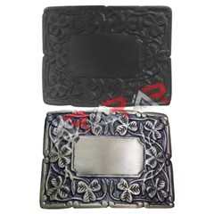 Deluxe Thistle Design Kilt Belt Buckle Irish Shamrock Antique Jet Black Finish