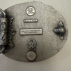 Vintage 1982 US Marines Belt Buckle Iwo Jima Bergamot Brass Works The Few The Pr