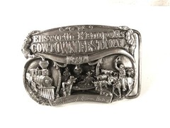 1986 Ellsworth Cowtown Festival Belt Buckle By PRAIRIE ENTERPRISES 42316