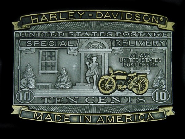 UD07170 *NOS* REALLY GREAT **HARLEY-DAVIDSON MOTORCYCLES** ADVERTISEMENT BUCKLE