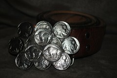 Buffalo Nickle Belt Buckle with Leather Belt