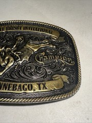 Dale Brisby Invitational Champion Belt Buckle 1987 Winnebago TX MO Silversmiths