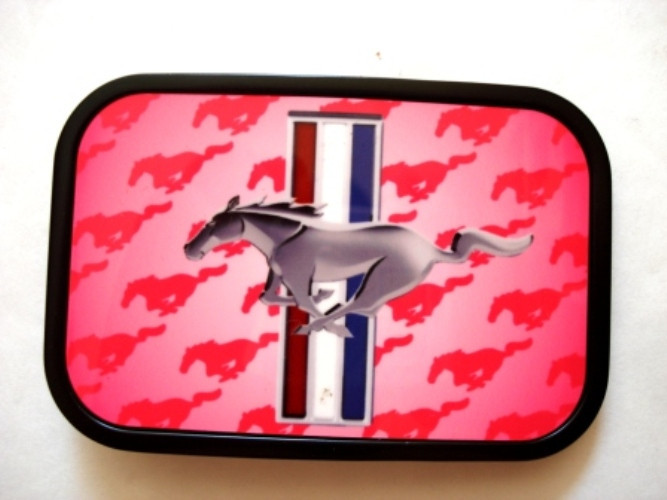 Official License Mustang Pink Color Belt Buckle Famous