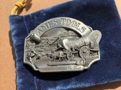 AMES TOOLS Belt Buckle – USA Made 1986 Limited Edition Pioneers Conquer the West