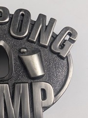 Beer Pong Champ Belt Buckle with Built-in Bottle Opener – Kalan – Pewter Tone