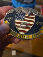 Operation Desert Storm Jan 16 1991 Metal Belt Buckle Eagle Jets American Flag