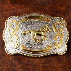 Western Horse Belt Buckle 40mm Cowboy Rodeo