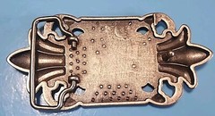 4.25&Prime; Dark Silver Metal Belt Buckle Fleur De Lis Cross Weekend Accessory Chopper