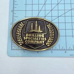 DRILLING SPECIALTIES COMPANY OIL & GAS BRASS VINTAGE BELT BUCKLE