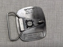 1970s vintage CB RADIO belt buckle TRUCKER heavy duty WESTERN pewter metal 10-4