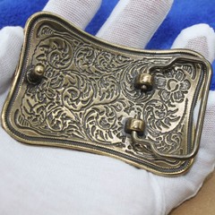 Solid Brass Flower Belt Buckle Men&rsquo;s Belt Pin Buckles Fit For 1.5&Prime; Wide Belt