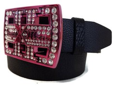 BOYZ 11 MEN BY WASHED UP HOLLYWOOD WITH CRYSTALS 1½” FUCHSIA BELT BUCKLE ONLY